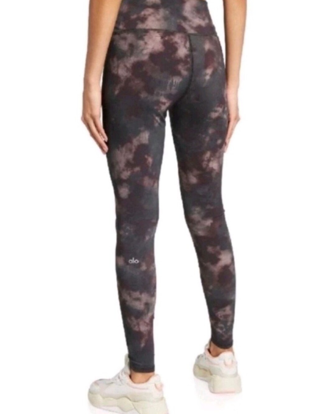 Alo Yoga High Waist Airbrush Legging Black Cloud Sz Medium